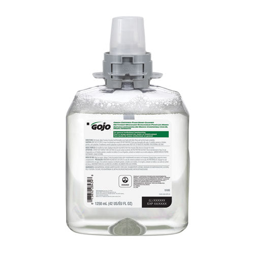 GOJO Green Certified Foam Hand Cleaner, Unscented, 1,250 mL Refill, 4-Carton 5165-04