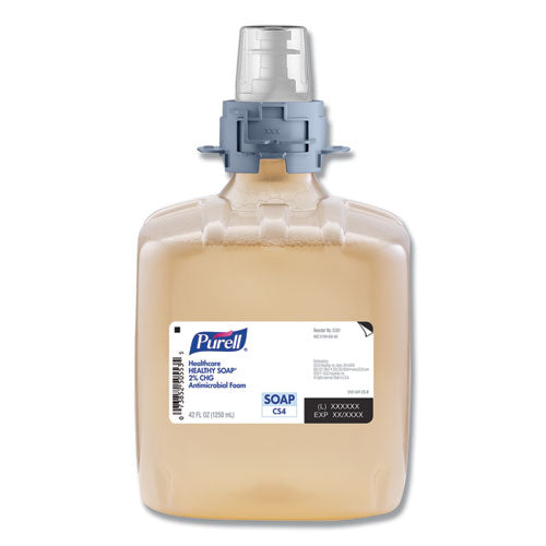 Purell Healthy Soap 2.0% CHG Antimicrobial Foam, Fragrance-Free, 1,250 mL, 3-Carton 5181-03