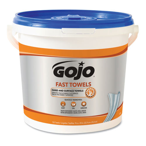 GOJO FAST TOWELS Hand Cleaning Towels, 7.75 x 11, 130-Bucket, 4 Buckets-Carton 6298-04