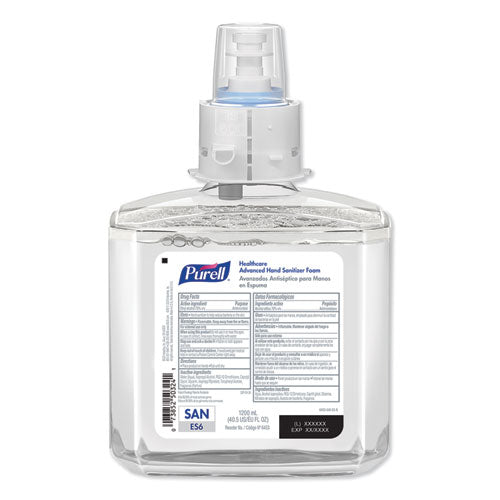 Purell Healthcare Advanced Foam Hand Sanitizer, 1200 mL, Clean Scent, For ES6 Dispensers, 2-Carton 6453-02