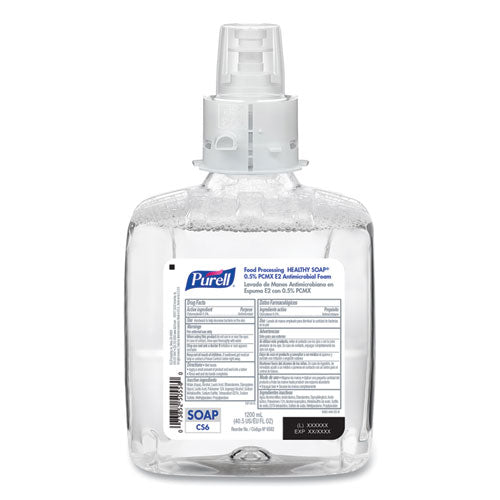 Purell Food Processing HEALTHY SOAP 0.5% PCMX Antimicrobial E2 Foam Handwash, For CS6 Dispensers, Fragrance-Free, 1,200 mL, 2-Carton 6582-02