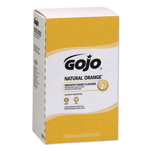 GOJO NATURAL ORANGE Smooth Lotion Hand Cleaner, Citrus Scent, 2,000 mL Bag-in-Box Refill, 4-Carton 7250-04