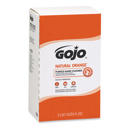 GOJO NATURAL ORANGE Pumice Hand Cleaner Refill, Citrus Scent, 2,000mL, 4-Carton 7255-04