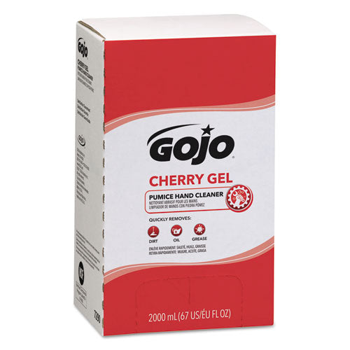 GOJO Cherry Gel Pumice Hand Cleaner, Cherry Scent, 2,000 ml Refill, 4-Carton 7290-04