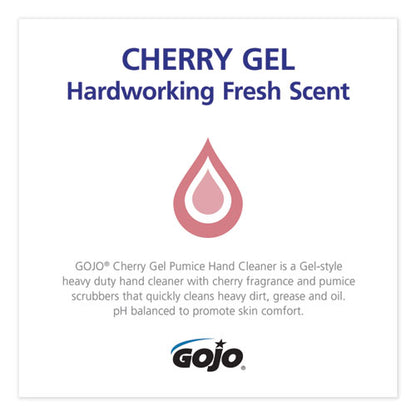 GOJO Cherry Gel Pumice Hand Cleaner, Cherry Scent, 2,000 ml Refill, 4-Carton 7290-04