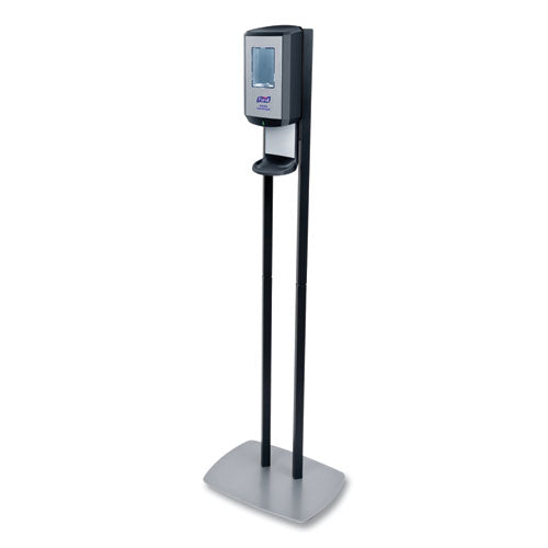 Purell CS6 Hand Sanitizer Floor Stand with Dispenser, 1,200 mL, 13.5 x 5 x 28.5, Graphite-Silver 7416-DS
