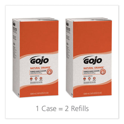 GOJO NATURAL ORANGE Pumice Hand Cleaner Refill, Citrus Scent, 5,000 mL, 2-Carton 7556-02