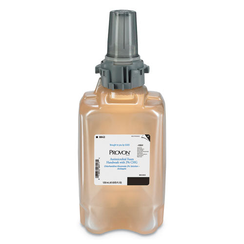 Provon Antimicrobial Foam Handwash, Fragrance-Free, 1,250 mL, 3-Carton 8842-03