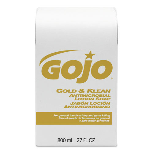 GOJO Gold and Klean Lotion Soap Bag-in-Box Dispenser Refill, Floral Balsam, 800 mL 9127-12