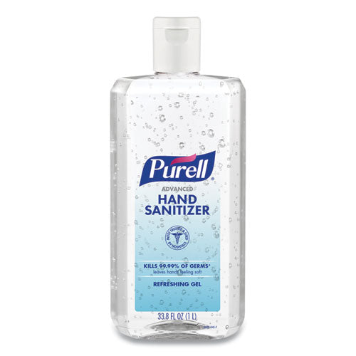 Purell Advanced Refreshing Gel Hand Sanitizer Clean Scent 1 Liter Flip Cap Bottle (4 Pack) 9683-04