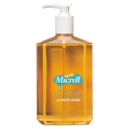 Micrell Antibacterial Lotion Soap, Light Scent, 12 oz Pump Bottle 9759-12
