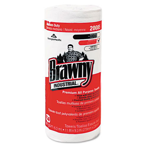 Brawny Professional Premium DRC Perforated Roll Wipers, 11 x 9 3-8, White, 84-Roll, 20 Rolls-Carton 20085