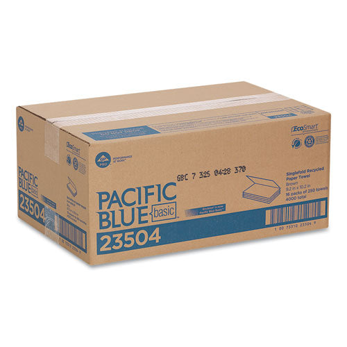 Georgia Pacific Professional Pacific Blue Basic S-Fold Paper Towels, 10 1-4x9 1-4, Brown, 250-Pack, 16 PK-CT 23504