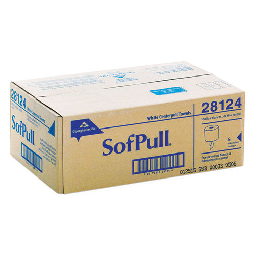 Georgia Pacific Professional SofPull Center-Pull Perforated Paper Towels,7 4-5x15, White,320-Roll,6 Rolls-Ctn 28124