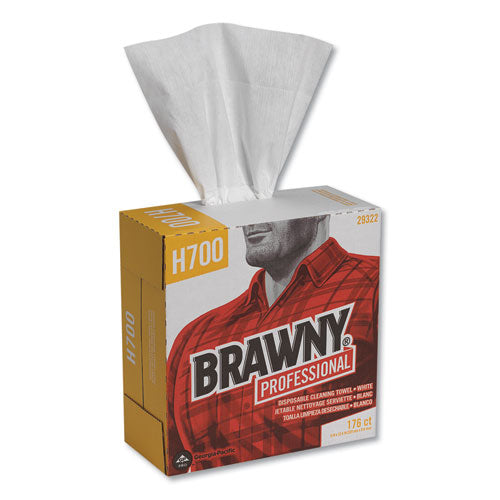 Brawny Professional Heavyweight HEF Disposable Shop Towels, 9x12.5, White, 176-Box, 10 Box-Crtn 29322
