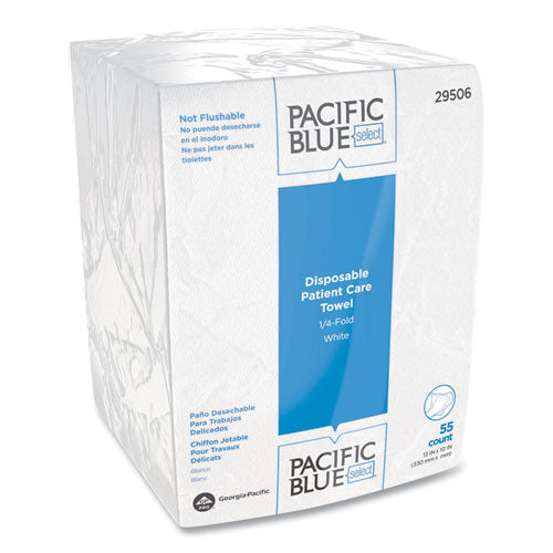 Georgia Pacific Professional Pacific Blue Select Disposable Patient Care Washcloths, 10 x 13, White, 55-Pack, 24 Packs-Carton 29506