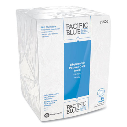 Georgia Pacific Professional Pacific Blue Select Disposable Patient Care Washcloths, 10 x 13, White, 55-Pack, 24 Packs-Carton 29506