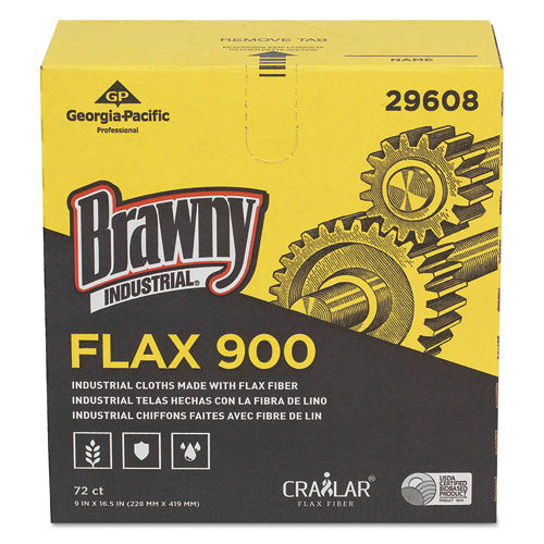 Brawny Professional FLAX 900 Heavy Duty Cloths, 9 x 16 1-2, White, 72-Box, 10 Box-Carton 29608