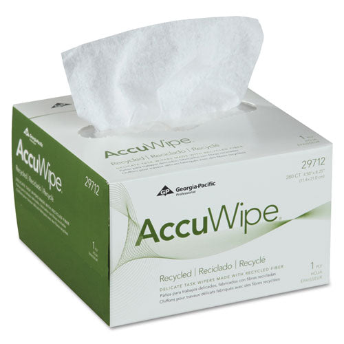 Georgia Pacific Professional AccuWipe Recycled One-Ply Delicate Task Wipers, 4 1-2 x 8 1-4, White, 280-Box 29712