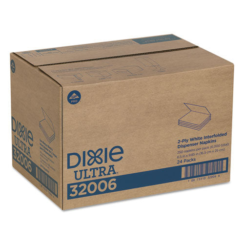 Dixie Interfold Napkin Refills Two-Ply, 6 1-2" x 9 7-8", White, 6000-Carton 32006