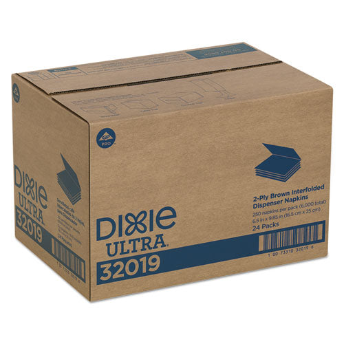 Dixie Interfold Napkin Refills 2-Ply, 6.5 x 5 Folded, Brown, 6,000-Carton 32019