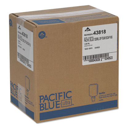 Georgia Pacific Professional Pacific Blue Ultra Foam Soap Manual Refill, Antimicrobial, Unscented, 1,200 mL, 4-Carton 43818