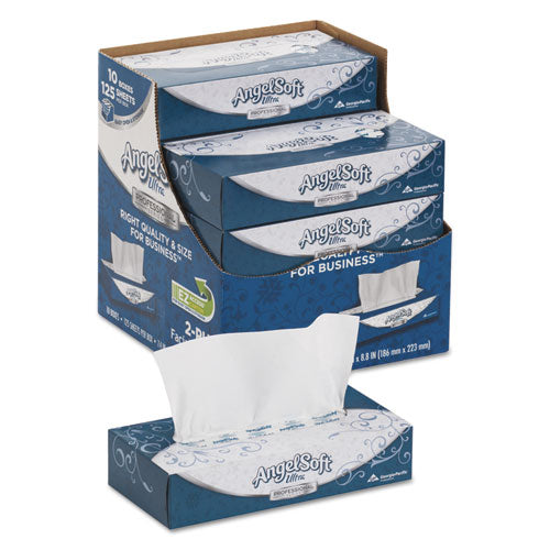 Angel Soft Ultra Professional Series Facial Tissue 2 Ply 125 Sheets White (10 Pack) 4836014
