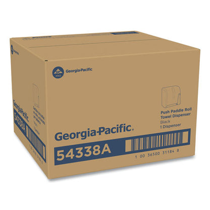 Georgia Pacific Professional Hygienic Push-Paddle Roll Towel Dispenser, 13 x 10 x 14.4, Black 54338A