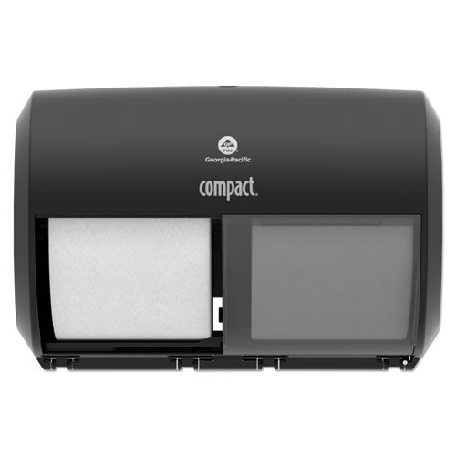 Georgia Pacific Professional Compact Coreless Side-by-Side 2-Roll Tissue Dispenser, 11.5 x 7.625 x 8, Black 56784A