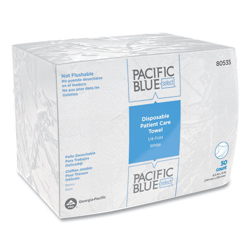 Georgia Pacific Professional Pacific Blue Select Disposable Patient Care Washcloths, 9.5 x 13, White, 50-Pack, 20 Packs-Carton 80535