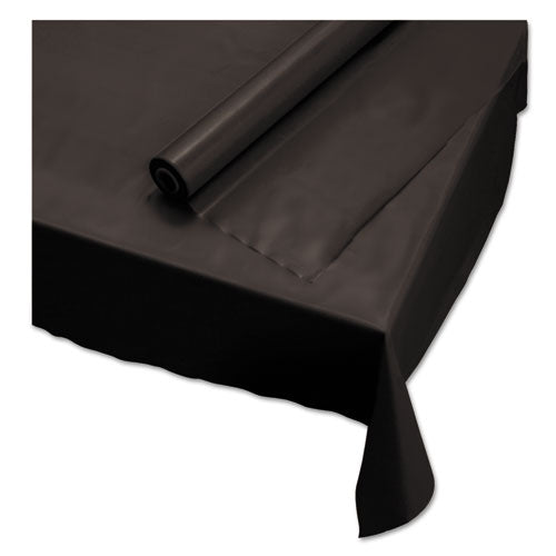 Hoffmaster Plastic Roll Tablecover, 40" x 100 ft, Black 113003