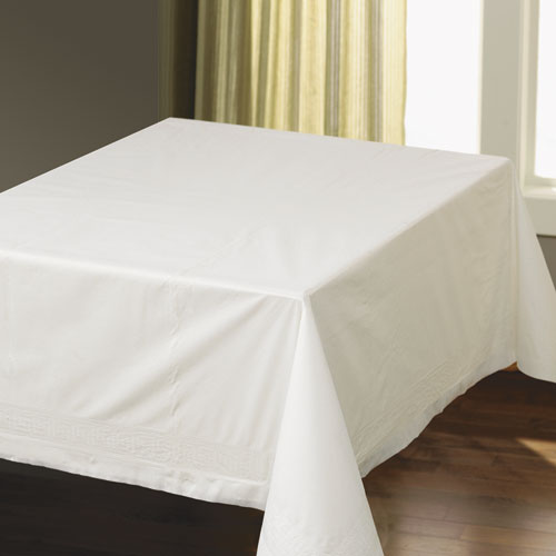 Hoffmaster Tissue-Poly Tablecovers, 82" x 82", White, 25-Carton 210086