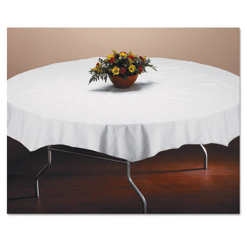 Hoffmaster Tissue-Poly Tablecovers, 82" Diameter, White, 25-Carton 210101