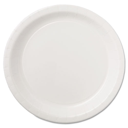 Hoffmaster Coated Paper Dinnerware, Plate, 9" dia, White, 50-Pack, 10 Packs-Carton PL7095