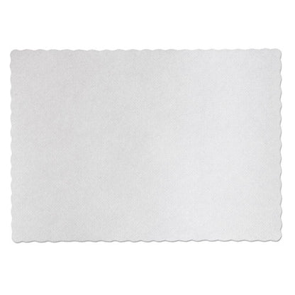 Hoffmaster Knurl Embossed Scalloped Edge Placemats, 9.5 x 13.5, White, 1,000-Carton PM32052