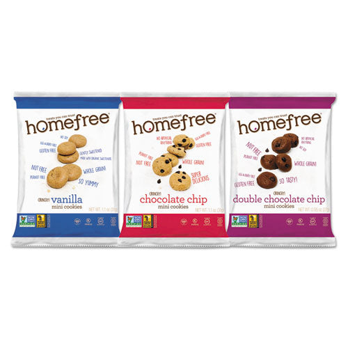Homefree Gluten Free Mini Cookies Variety Pack, 1.1 oz-0.95 oz-1.1 oz Packs, 30-Carton LGFMMIXED30