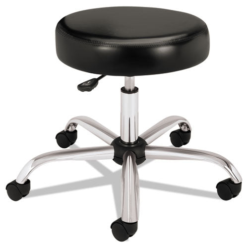 HON Adjustable Task-Lab Stool, Backless, Supports Up to 250 lb, 17.25" to 22" Seat Height, Black Seat, Steel Base HMTS01.EA11