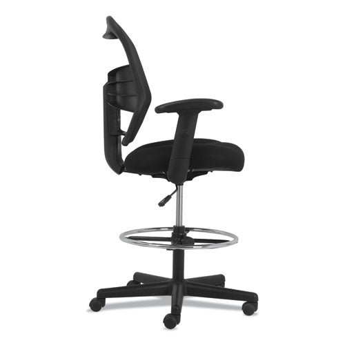 HON Prominent High-Back Task Stool, Supports Up to 250 lb, 21" to 28.1" Seat Height, Black HONVL539MM10