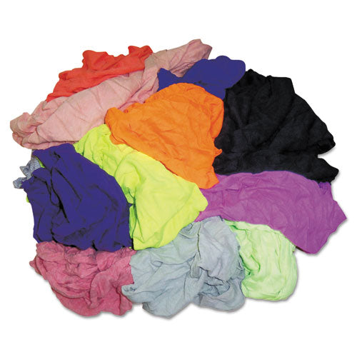 HOSPECO New Colored Knit Polo T-Shirt Rags, Assorted Colors, 10 Pounds-Bag 245-10