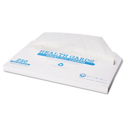 HOSPECO Health Gards Toilet Seat Covers, Half-Fold, 14.25 x 16.5, White, 250-Pack, 10 Boxes-Carton HG-2500