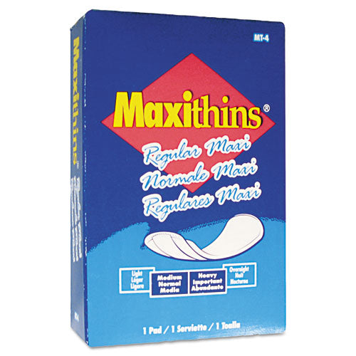 HOSPECO Maxithins Vended Sanitary Napkins #4, Maxi, 100 Individually Boxed Napkins-Carton MT4FS
