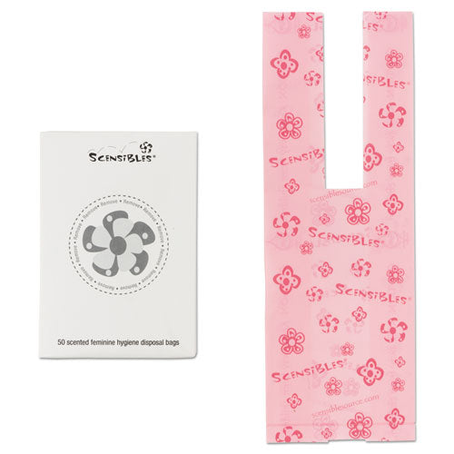 HOSPECO Scensibles Personal Disposal Bags, 3.38" x 9.75", Pink, 1,200-Carton SBX50