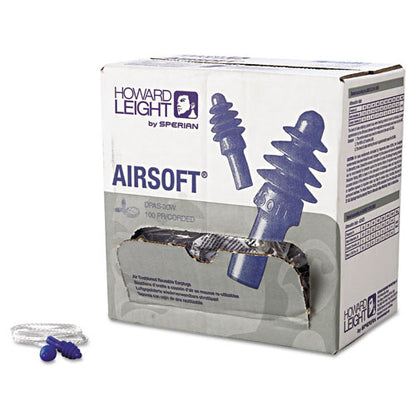 Howard Leight by Honeywell DPAS-30W AirSoft Multiple-Use Earplugs, 27NRR, White Nylon Cord, BE, 100 Pairs DPAS-30W