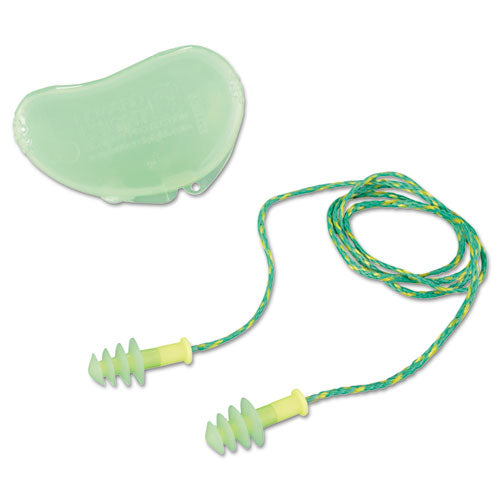 Howard Leight by Honeywell FUS30S-HP Fusion Multiple-Use Earplugs, Small, 27NRR, Corded, GN-WE, 100 Pairs FUS30S-HP