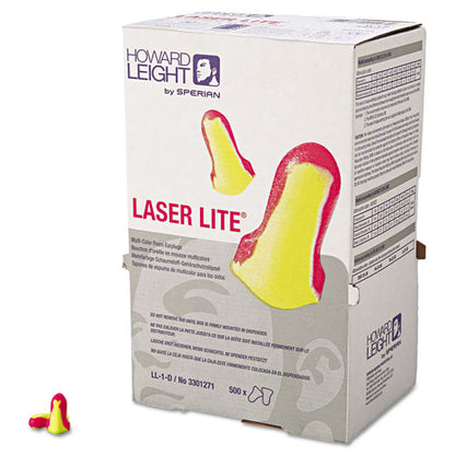 Howard Leight by Honeywell LL-1 D Laser Lite Single-Use Earplugs, Cordless, 32NRR, MA-YW, LS500, 500 Pairs LL-1-D