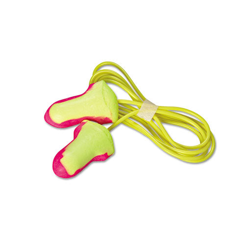 Howard Leight by Honeywell LL-30 Laser Lite Single-Use Earplugs, Corded, 32NRR, Magenta-Yellow, 100 Pairs LL-30