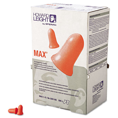 Howard Leight by Honeywell MAX-1 D Single-Use Earplugs, Cordless, 33NRR, Coral, LS 500 Refill MAX-1-D