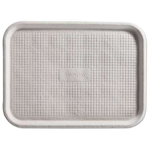 Chinet Savaday Molded Fiber Flat Food Tray, 1-Compartment, 6 x 12, White, 200-Carton 20803
