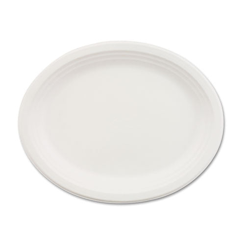 Chinet Classic Paper Dinnerware, Oval Platter, 9.75 x 12.5, White, 500-Carton 21257
