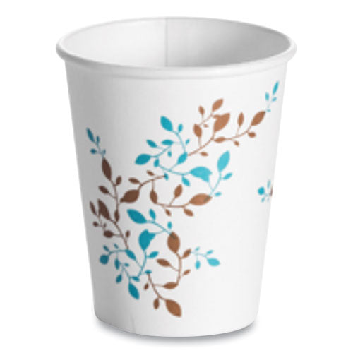 Huhtamaki Single Wall Hot Cups, 8 oz, Vine Design, 1,000-Carton 62900